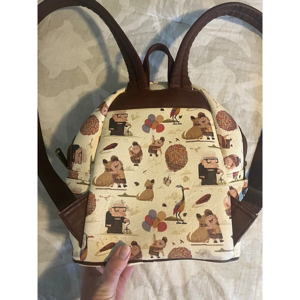 Loungefly Disney Pixar Up Mini Backpack Brown Trim Carl Russell Dug Kevin Bag - Picture 10 of 14